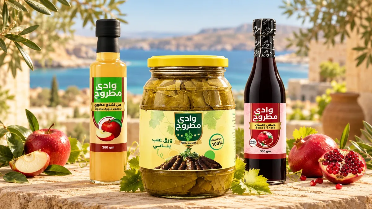 خل تفاح وورق عنب ودبس رمان من وادي مطروح أمام ساحل مطروح