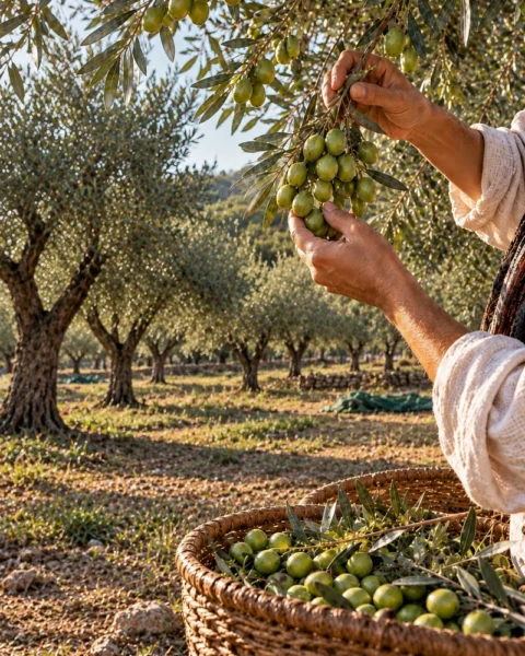 قطف الزيتون في أرض مطروح